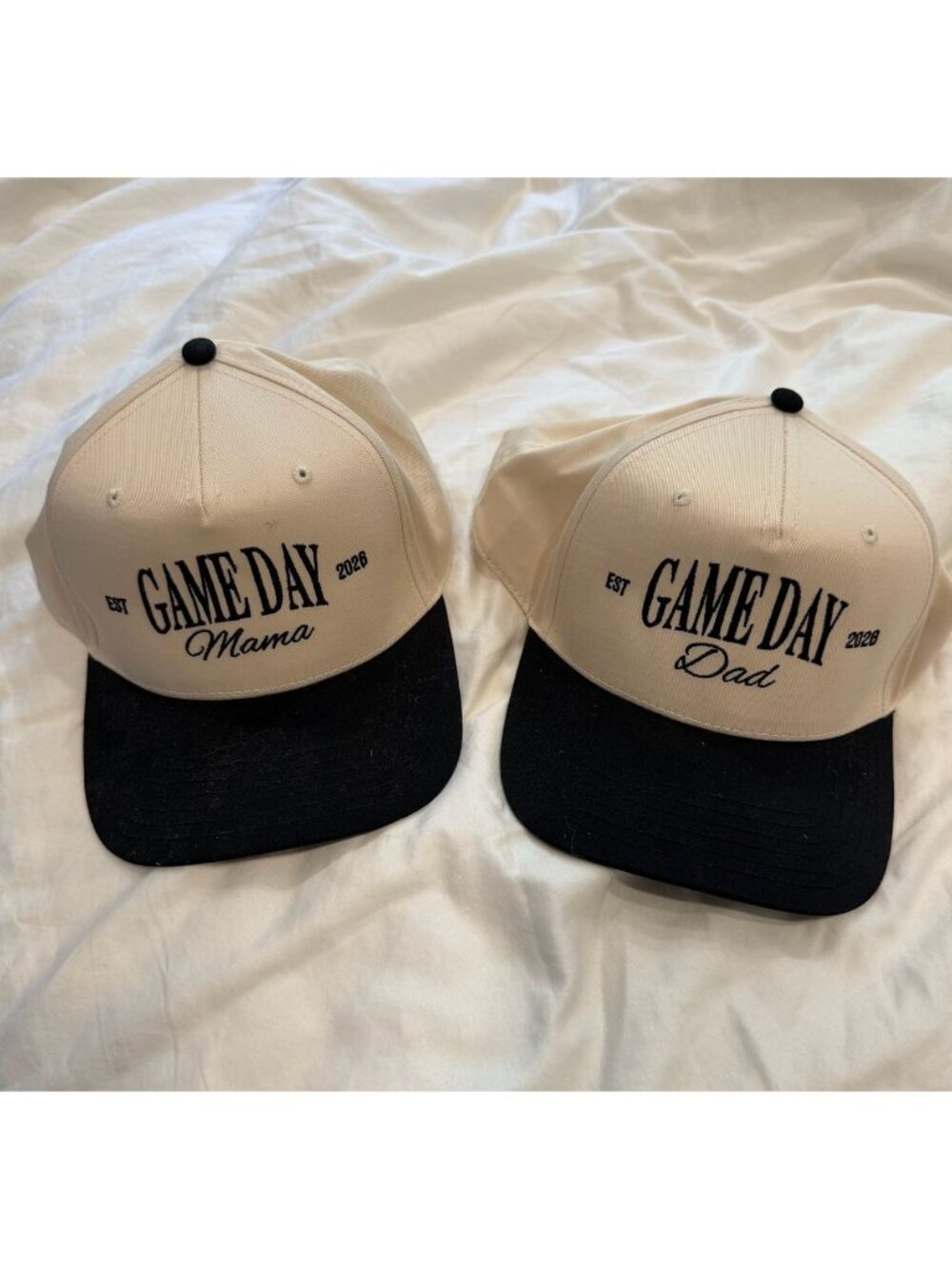 Custom Game Day Est 2026 Mama Dad Baseball Cap Snapbacks OS